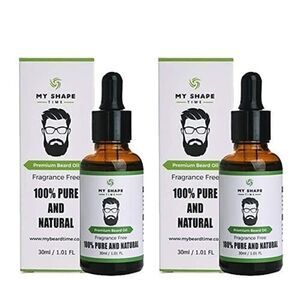 Beard Oil 100% Pure Natural Premium Beard Oil, Fragrance Free MY SHAPE -2pack